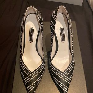 Versace black and white high heels. Worn once. Box and dust bag included